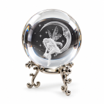 Angel Moon 3D Laser Engraved Glass Sphere On Metal Stand (60mm) Angel Moon 3D Laser Engraved Glass Sphere On Metal Stand (60mm)